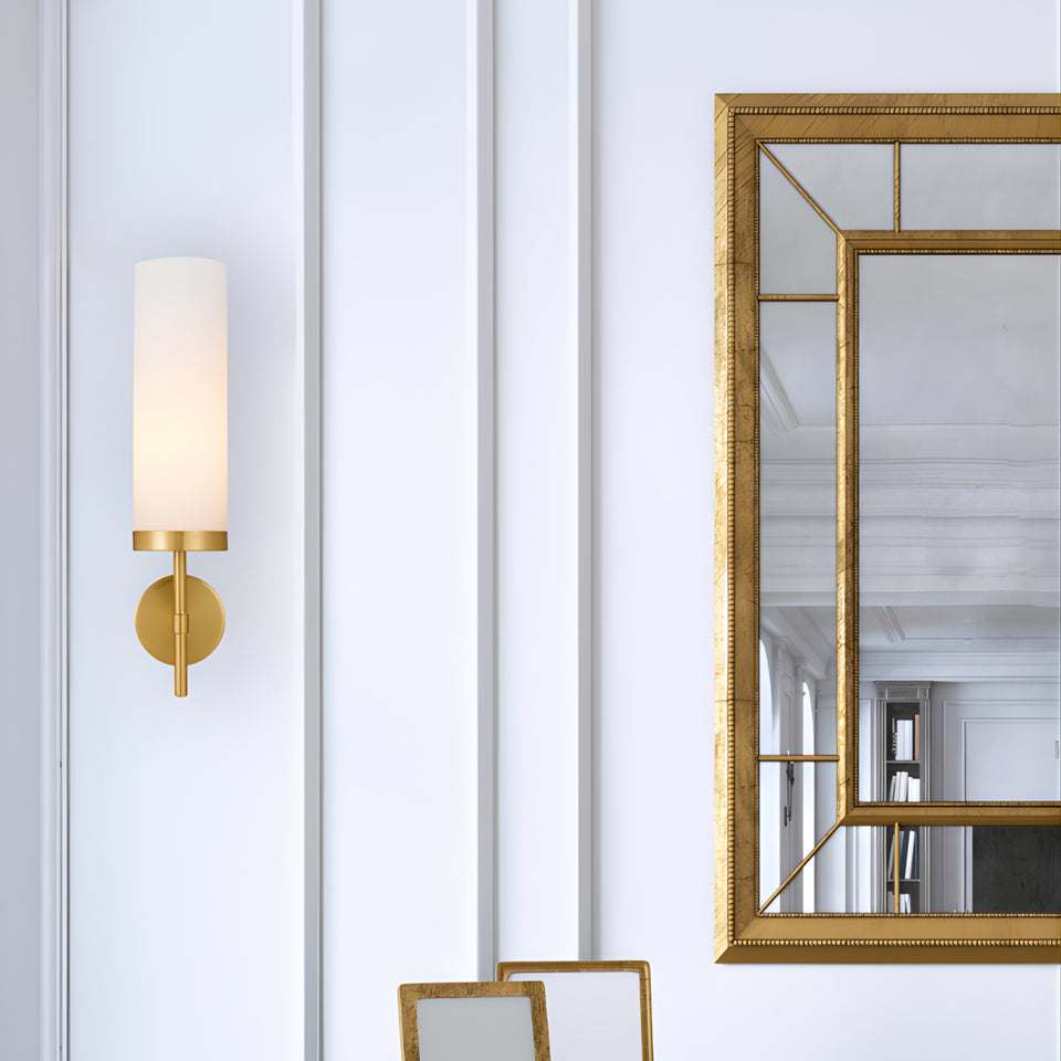 Telbix Garot Wall Light Antique Gold Clear Opal Matte