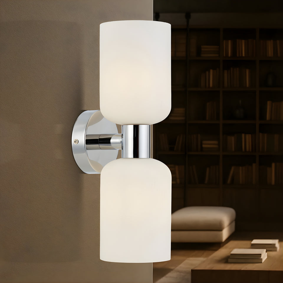 Telbix Riven 2 Wall Light Chrome Opal Matte