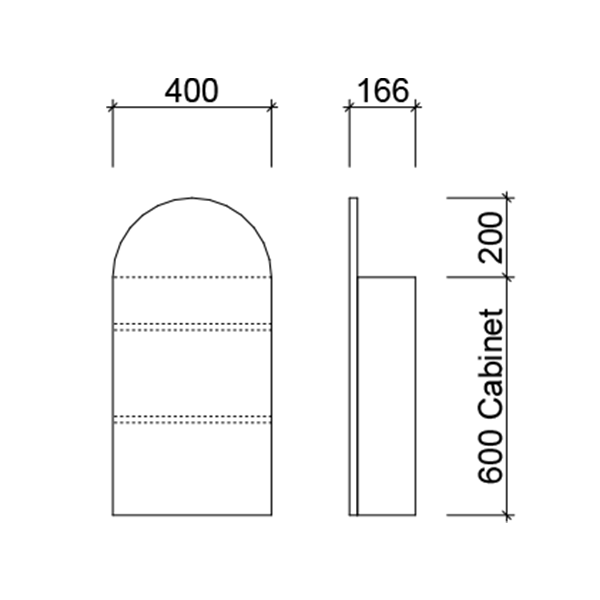Bao Arch Shaving Cabinet Technical Drawing - The Blue Space