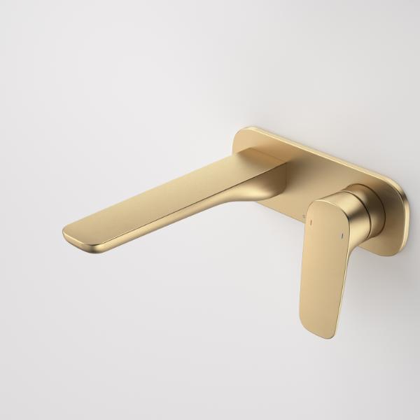 Caroma Contura II 180mm Wall Basin/Bath Mixer - Brushed Brass