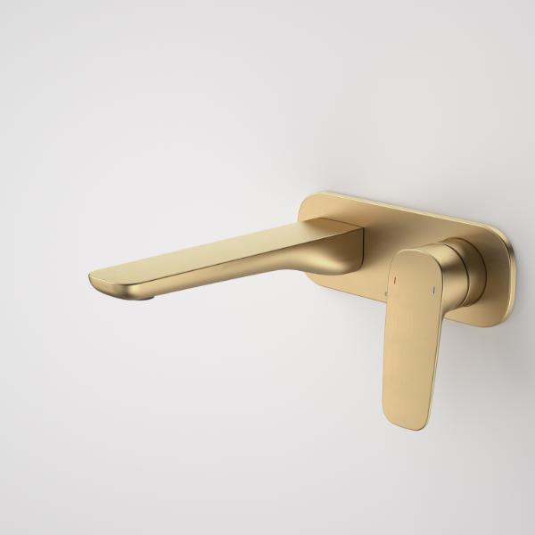 Caroma Contura II 180mm Wall Basin/Bath Mixer - Brushed Brass