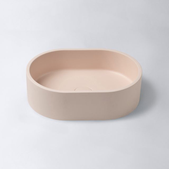 Eight Quarters 400mm x 280mm Concrete Mini Pod Above Counter Basin - Blush