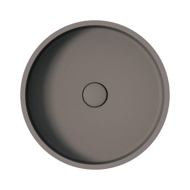 Fienza Jada Concrete Round Basin Above Counter 390 x 120mm Warm Grey