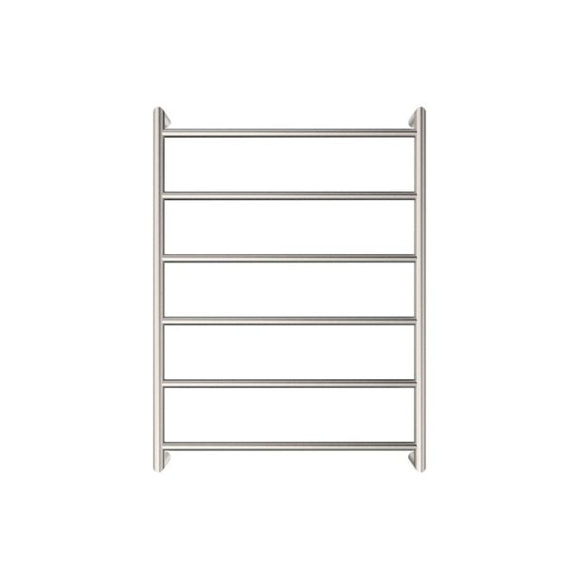 Fienza Kaya Round Heated Towel Rail 600X800X100mm 6 Bars Brushed Nickel