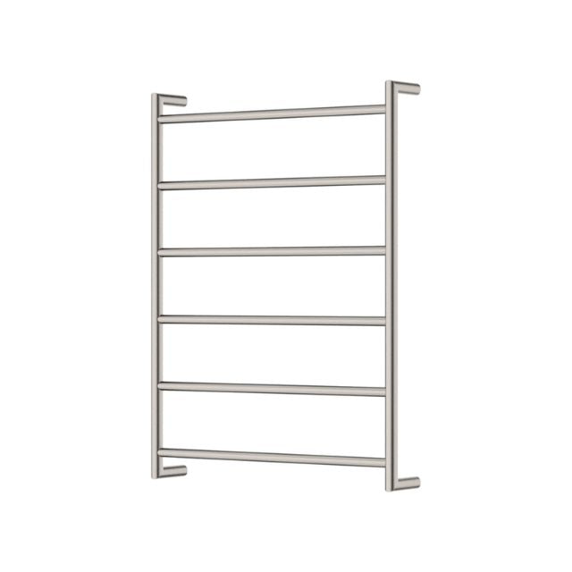 Fienza Kaya Round Heated Towel Rail 600X800X100mm 6 Bars Brushed Nickel