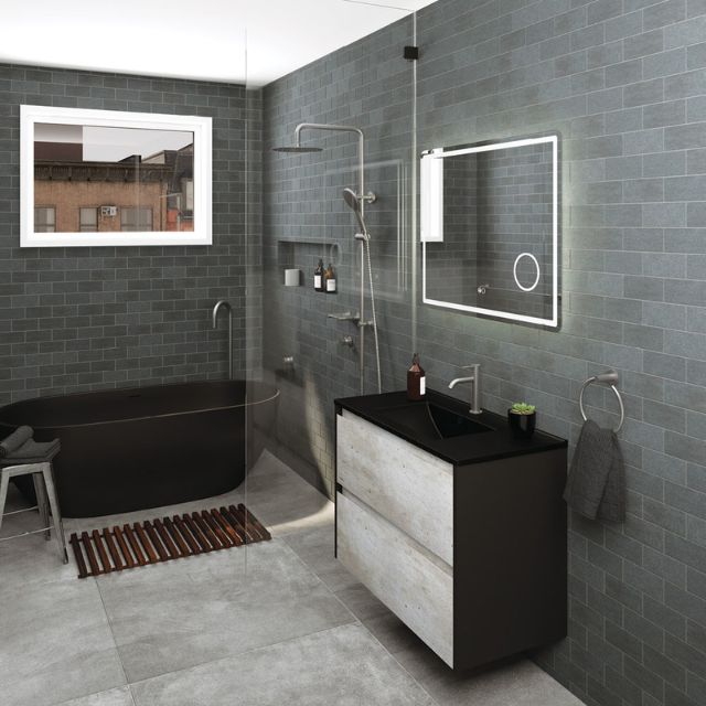 Fienza Kaya Twin Rail Shower Gun Metal