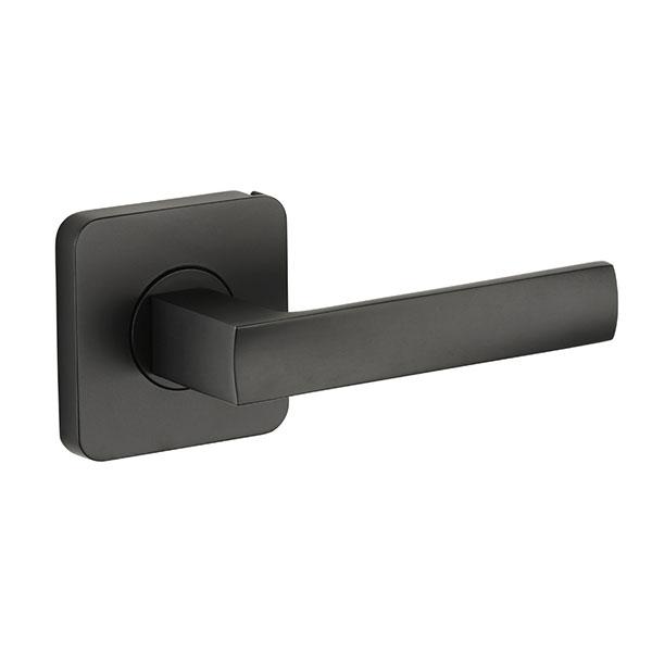 Lane Oxford Dummy Lever Door Handle Set On Square Rosette Matte Black