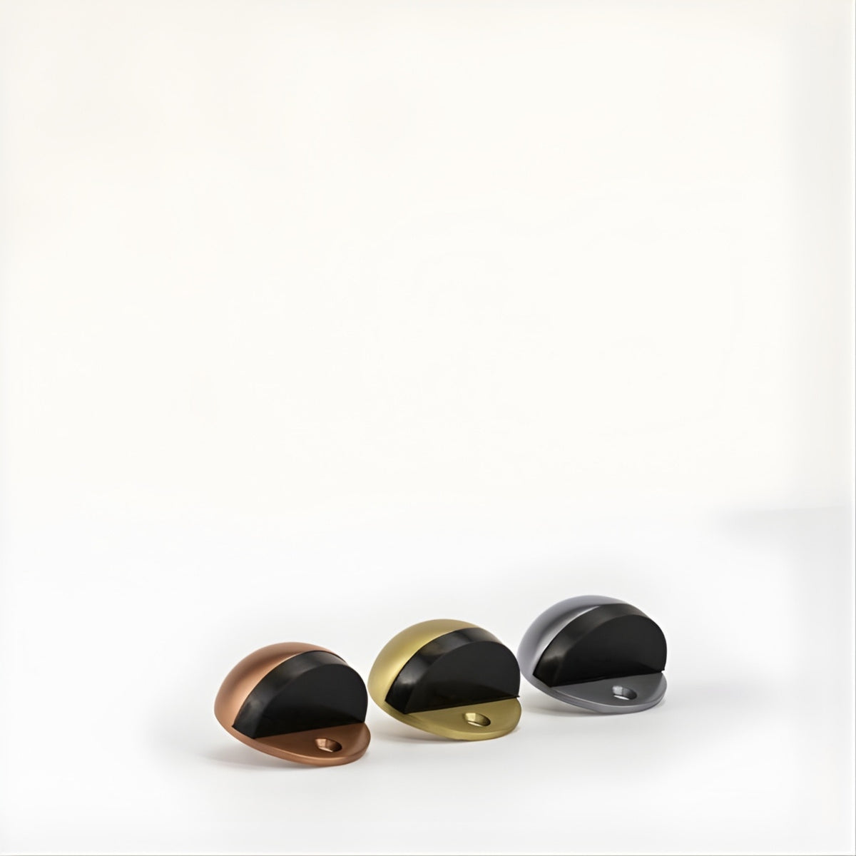 Lockwood Vivid Half Moon Door Stop Satin Brass | The Blue Space