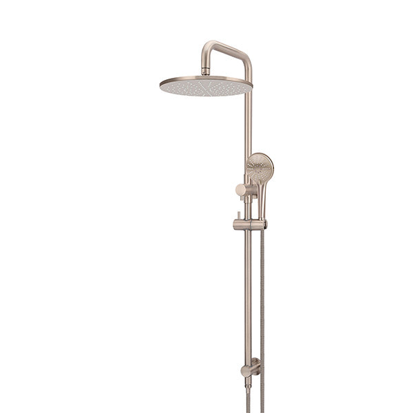 Meir Round Combination Shower Rail 300mm, 3 Function Hand Shower Champagne