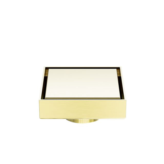 Nero 100mm Square Tile Insert Floor Waste 50mm Outlet Brushed Gold