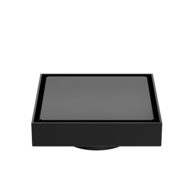 Nero 130mm Square Tile Insert Floor Waste 80mm Outlet Matte Black