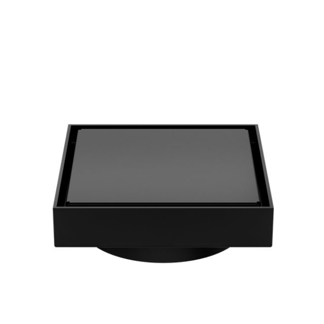 Nero 130mm Square Tile Insert Floor Waste 100mm Outlet Matte Black
