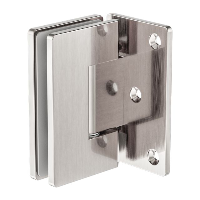 Nero 90 Degree Glass to Wall Shower Hinge 10mm Glass Brushed Nickel