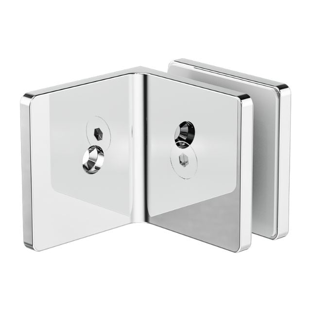 Nero 90 Degree Glass to Wall Bracket 10mm Glass Chrome