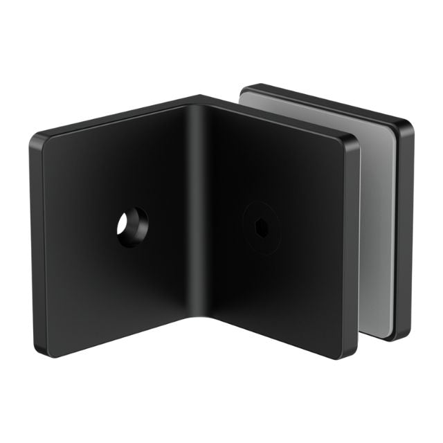 Nero 90 Degree Glass to Wall Bracket 10mm Glass Matte Black