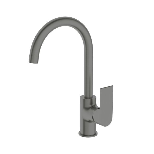 Nero Bianca Kitchen Mixer Gooseneck Spout Gun Metal