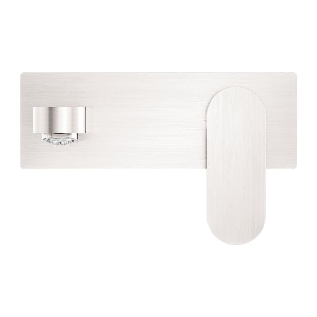 Nero Ecco Wall Basin/Bath Mixer Brushed Nickel
