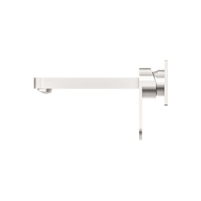 Nero Ecco Wall Basin/Bath Mixer Brushed Nickel
