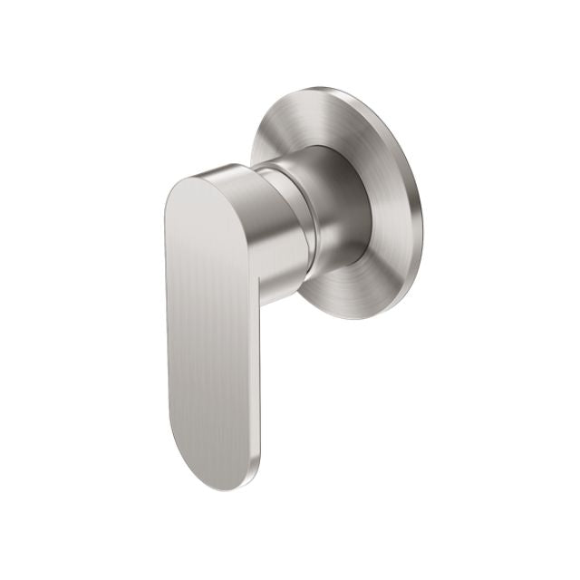 Nero Ecco Shower Mixer 80mm Round Plate Brushed Nickel