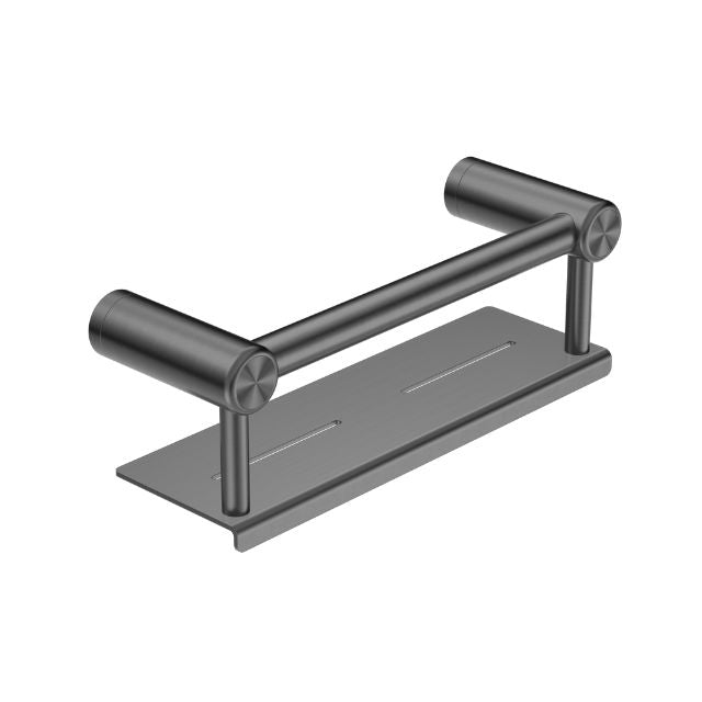 Nero Mecca Care 25mm Grab Rail With Shelf 300mm Gunmetal