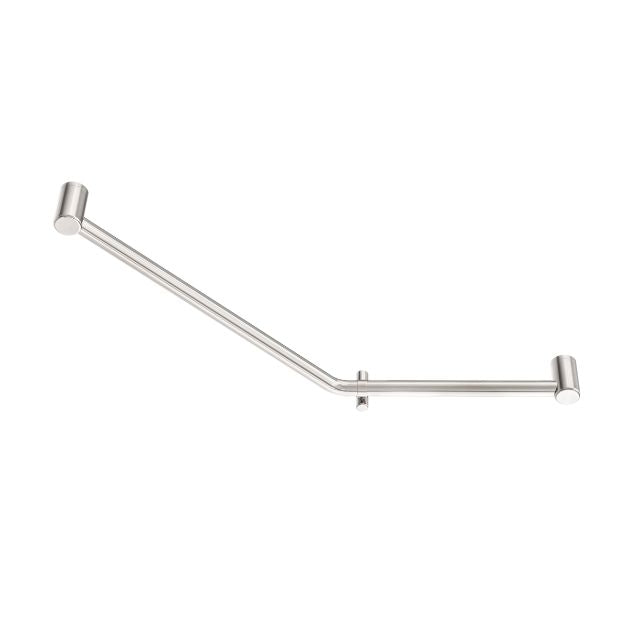 Nero Mecca Care 32mm Ambulant 45 Degree Bent Tube Grab Rail 450x650mm Brushed Nickel