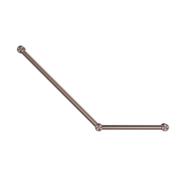 Nero Mecca Care 32mm Ambulant Toilet Grab Rail 45 Degree 750x450mm Brushed Bronze