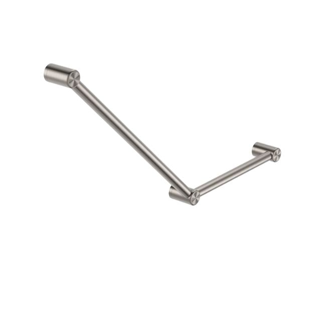 Nero Mecca Care 32mm Ambulant Toilet Grab Rail 45 Degree 750x450mm Brushed Nickel