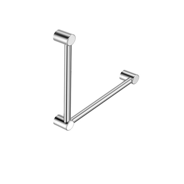 Nero Mecca Care 32mm Ambulant Toilet Grab Rail 90 Degree 450x450mm Chrome