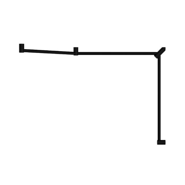 Nero Mecca Care 32mm DDA Toilet Grab Rail Set 45 Degree Continuous 750x965x1025mm Matte Black