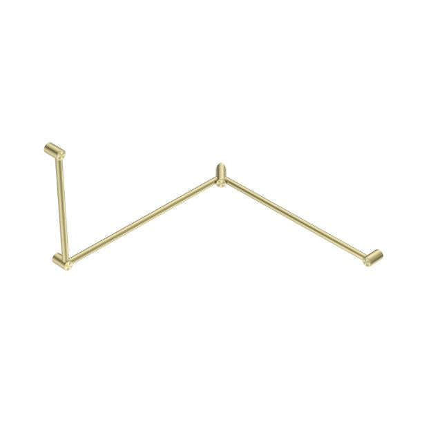 Nero Mecca Care 32mm DDA Toilet Grab Rail Set 90 Degree Continuous 600x1065x1025mm Brushed Gold