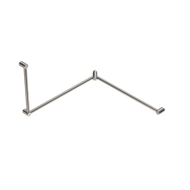 Nero Mecca Care 32mm DDA Toilet Grab Rail Set 90 Degree Continuous 600x1065x1025mm Brushed Nickel