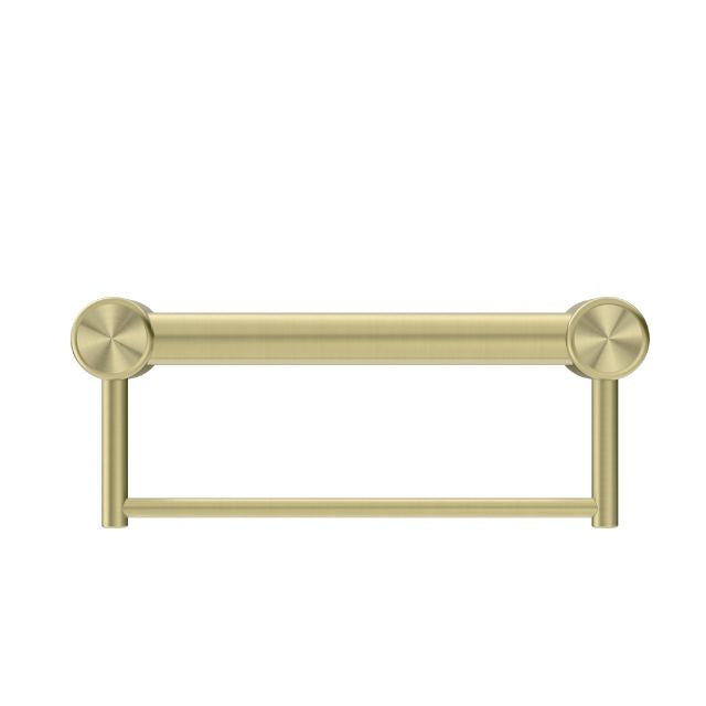 Nero Mecca Care 32mm Grab Rail With Towel Holder 300mm Brushed Gold