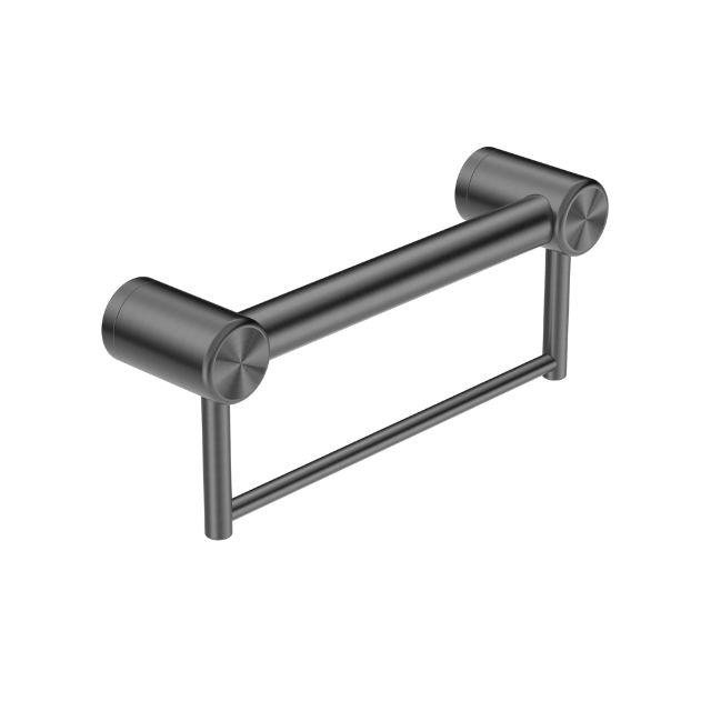 Nero Mecca Care 32mm Grab Rail With Towel Holder 300mm Gunmetal