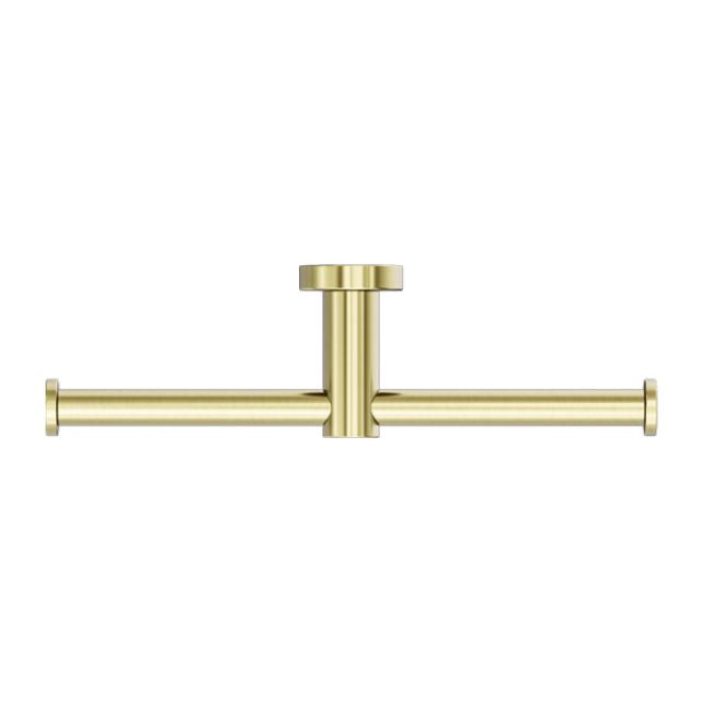Nero Mecca Double Toilet Roll Holder Brushed Gold
