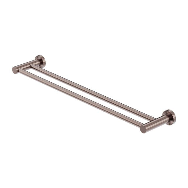 Nero Mecca Double Towel Rail 600mm Brushed Bronze