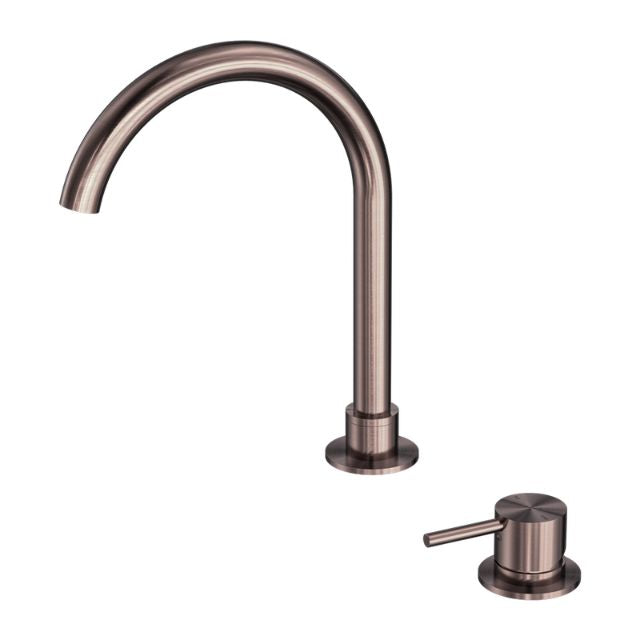 Nero Mecca Hob Basin Mixer Round Swivel Spout Brushed Bronze