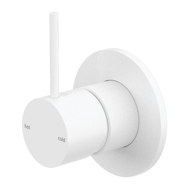 Nero Mecca Shower Mixer Handle Up 80mm Plate Matte White