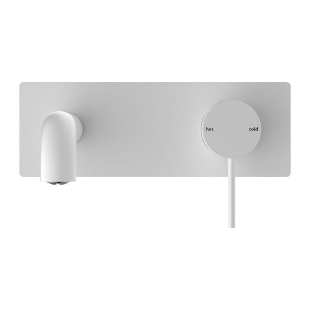 Front Nero Mecca Wall Basin Mixer 160mm Spout Matte White - NR221910a160MW - The Blue Space
