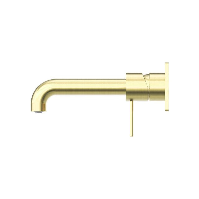 Side Nero Mecca Wall Basin Mixer 260mm Spout Brushed Gold - NR221910a260BG - The Blue Space