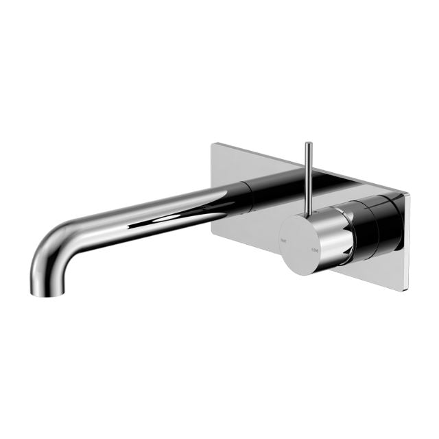 Nero Mecca Wall Basin/Bath Mixer Handle Up 120mm Chrome
