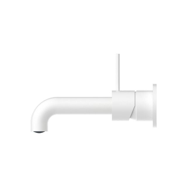 Buy Now Nero Mecca Wall Basin Mixer Separate Backplate Handle Up 185mm Spout Matte White - NR221910D185MW - The Blue Space