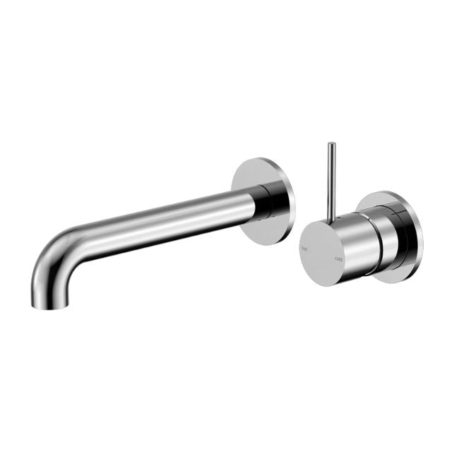 Nero Mecca Wall Basin Mixer Separate Backplate with Handle Up Mixer and 260mm Spout - Chrome - NR221910D260CH - The Blue Space