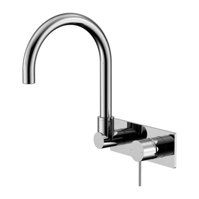 Nero Mecca Wall Basin/Bath Mixer Swivel Spout Chrome