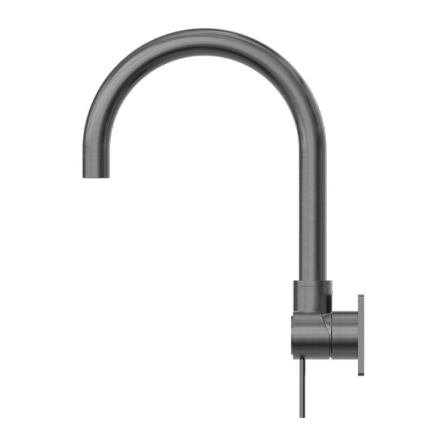 Nero Mecca Wall Basin/Bath Mixer Swivel Spout Gun Metal