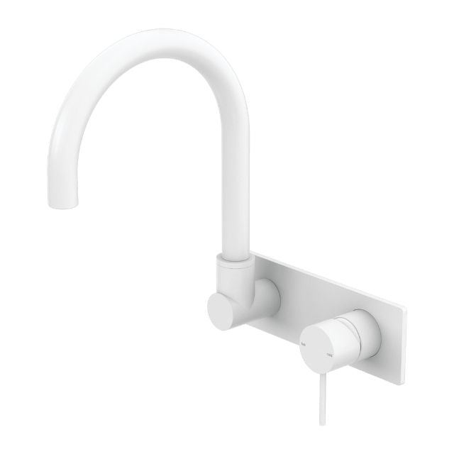 Nero Mecca Wall Basin/Bath Mixer Swivel Spout Matte White