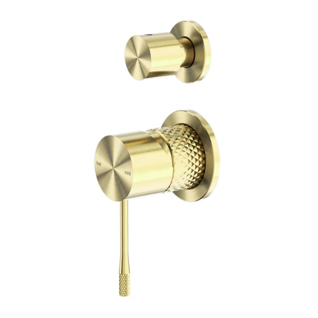 Nero Opal Shower Mixer With Divertor Separate Plate Brushed Gold