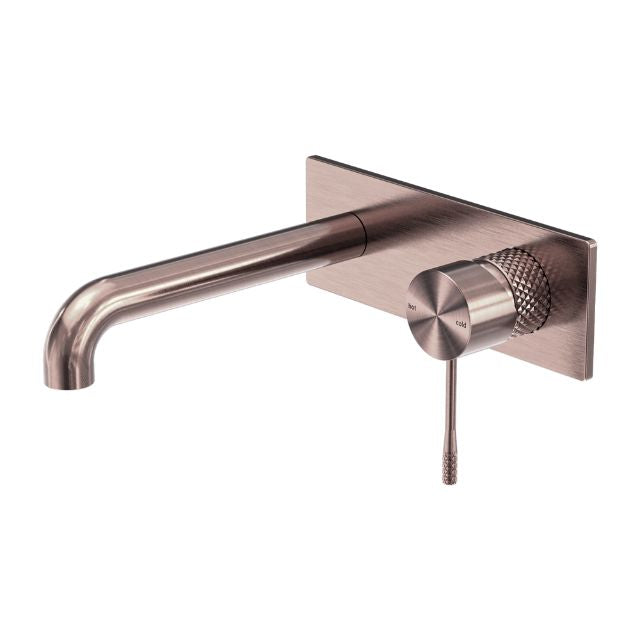 Nero Opal Wall Basin/Bath Mixer 230mm Brushed Bronze