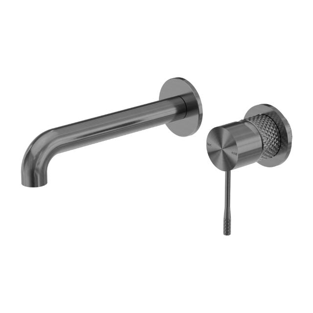 Nero Opal Wall Basin/Bath Mixer Separate Back Plate 230mm Graphite