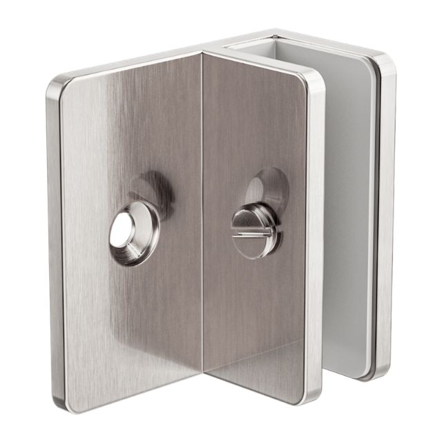 Nero Shower F-Shaped Bracket 10mm Glass Brushed Nickel
