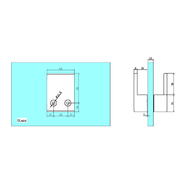 Nero Square Shower Handle - The Blue Space